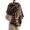 Animal Leopard Print Fashion Short Beard Tassel Decoration Ladies Thermal Scarf Air Conditioning Shawl