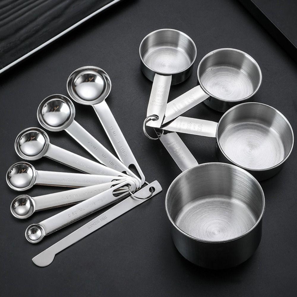 Food Grade Measuring Spoon Set with Scale Measuring Ruler Coffee Measuring Spoon Multipurpose Stackable Kitchen Measuring Cup