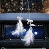 Rearview Mirrors Hangings Elegant Feather Keychain Pendant Lucky Decorative Suspending Ornaments Multifunctional Car Interior