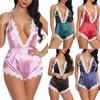 New Women's Underwear Pajamas Deep V-neck Silk Bodysuit Lace Sexy Lingerie