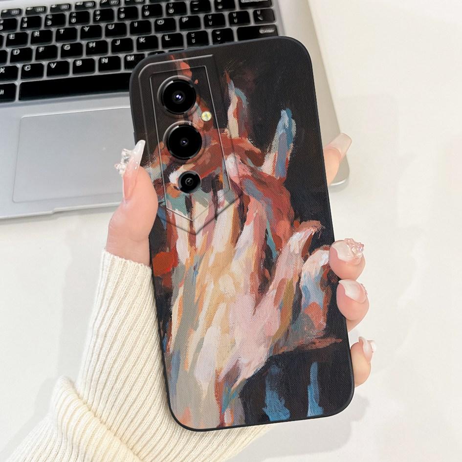 Для Tecno Pova 4 Чехлы LG7n Модный Цветок Мягкий Жидкий Силикон Fundas Матовая Крышка Для Tecno Pova 4 Pova4 4G Pro LG8n Чехол для Телефона