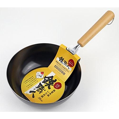 Сковорода для стир-фрая Pearl Metal, 20 см, деревянная ручка, подходит для индукционных плит, глубокая чугунная сковорода, Ironworker, сделано в Японии, HB-1964
