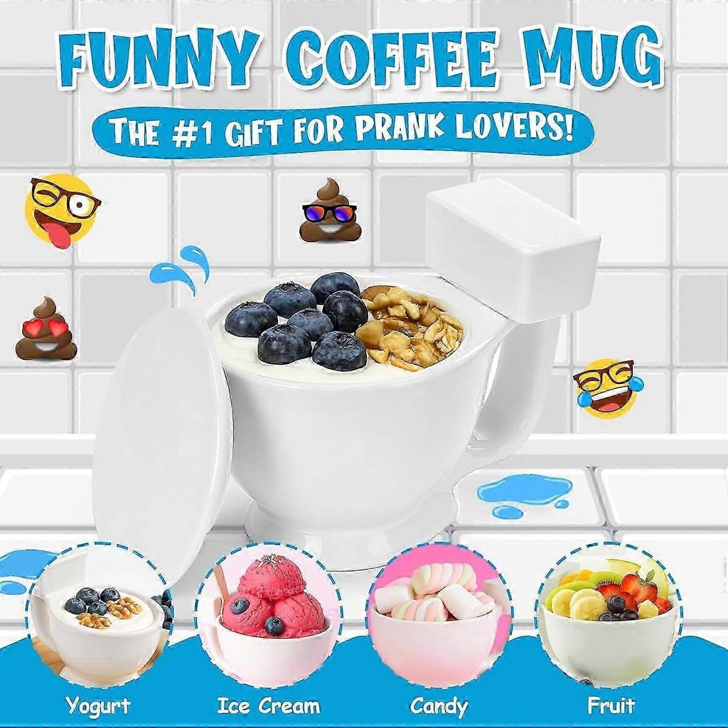 White Elephant Gifts for Adults, Toilet Coffee Mug, Christmas Gifts for Women Mens Gifts, Fruit Bowl, Valentines Day Gift for Him Her, Anniversary Fun