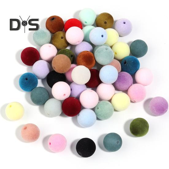 50 шт. бархатных рождественских поделок, материалы для изготовления ювелирных изделий своими руками, 16 мм, смоляные бусины для браслетов, ожерелий, сережек, брелоков