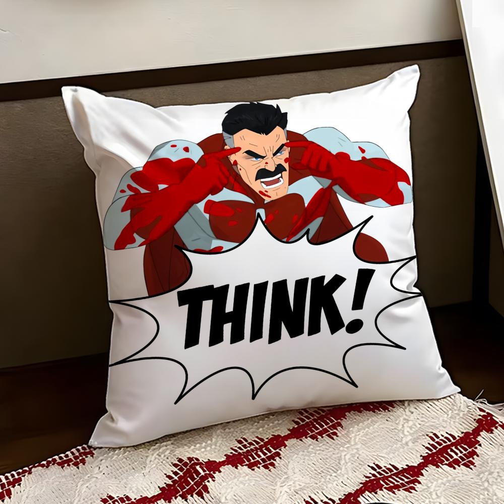 IInvincible OOmni Man Cushion Cover Reversible Soft Durable Pillow Cover Home Car MultiScene Use for Daily Comfort
