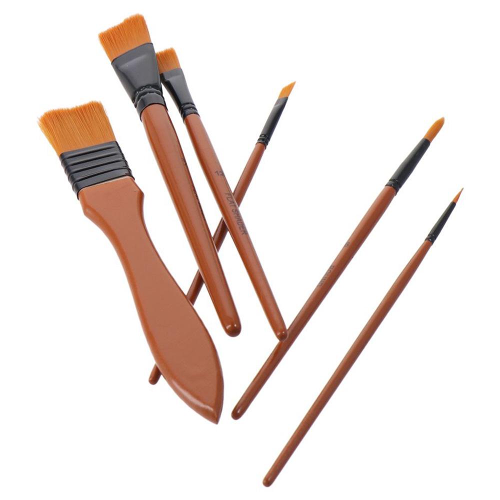 23*9.5cm 10 Pieces Paint Brush Set Wood 1 Paint Spatula with Brush Case Painting   For Oil