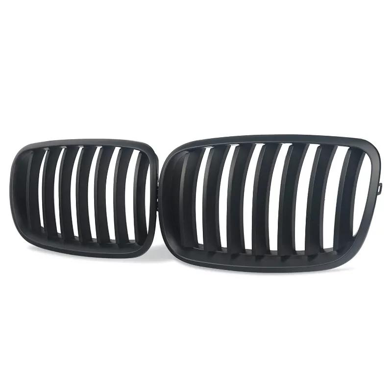 For BMW X5 E70 X6 E71 2007-2013 ABS Car Grille Front Kidney Grill Single Line Matte Black 51137157687 51137157688 51137185223