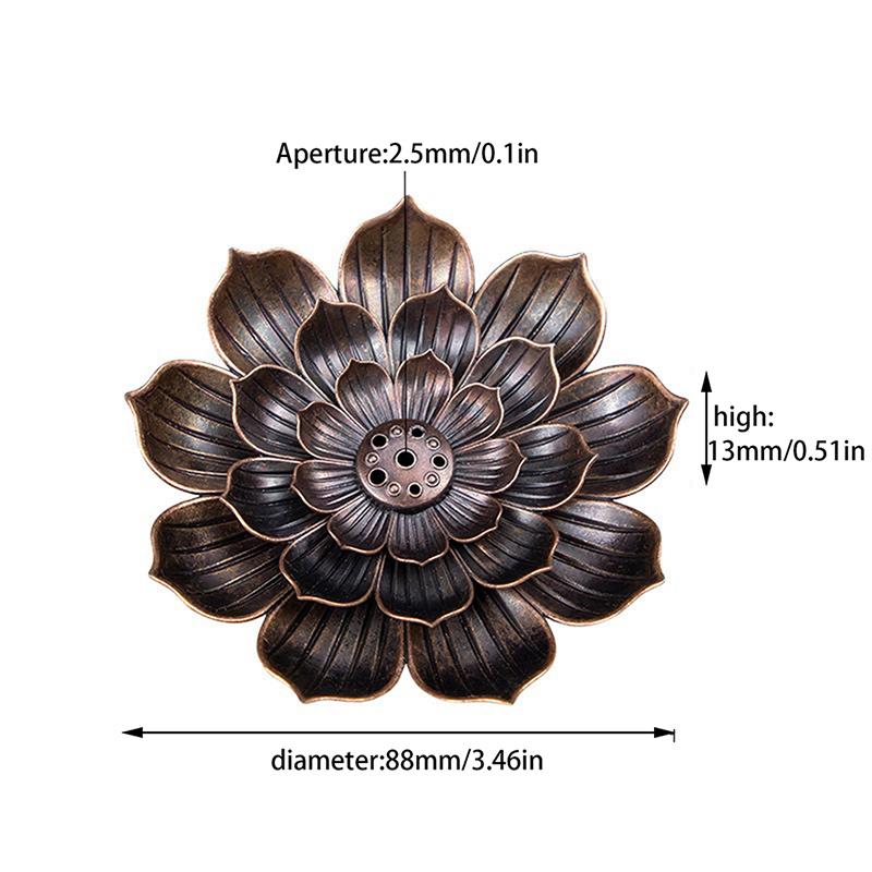 WCIC Новый 2 в 1 держатель для ароматической палочки линия лотоса сплав курильница металлические изделия сандаловое дерево катушка основание красная бронза домашний декор
