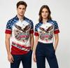 Мужские и женские поло с принтом орла и флага США, патриотическая повседневная спортивная одежда для Дня независимости