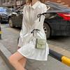 Korean Fashion Kawaii Mini Dress Women White Harajuku Long Sleeves Dresses Casual Fall Clothes Korean Outfits Streetwear