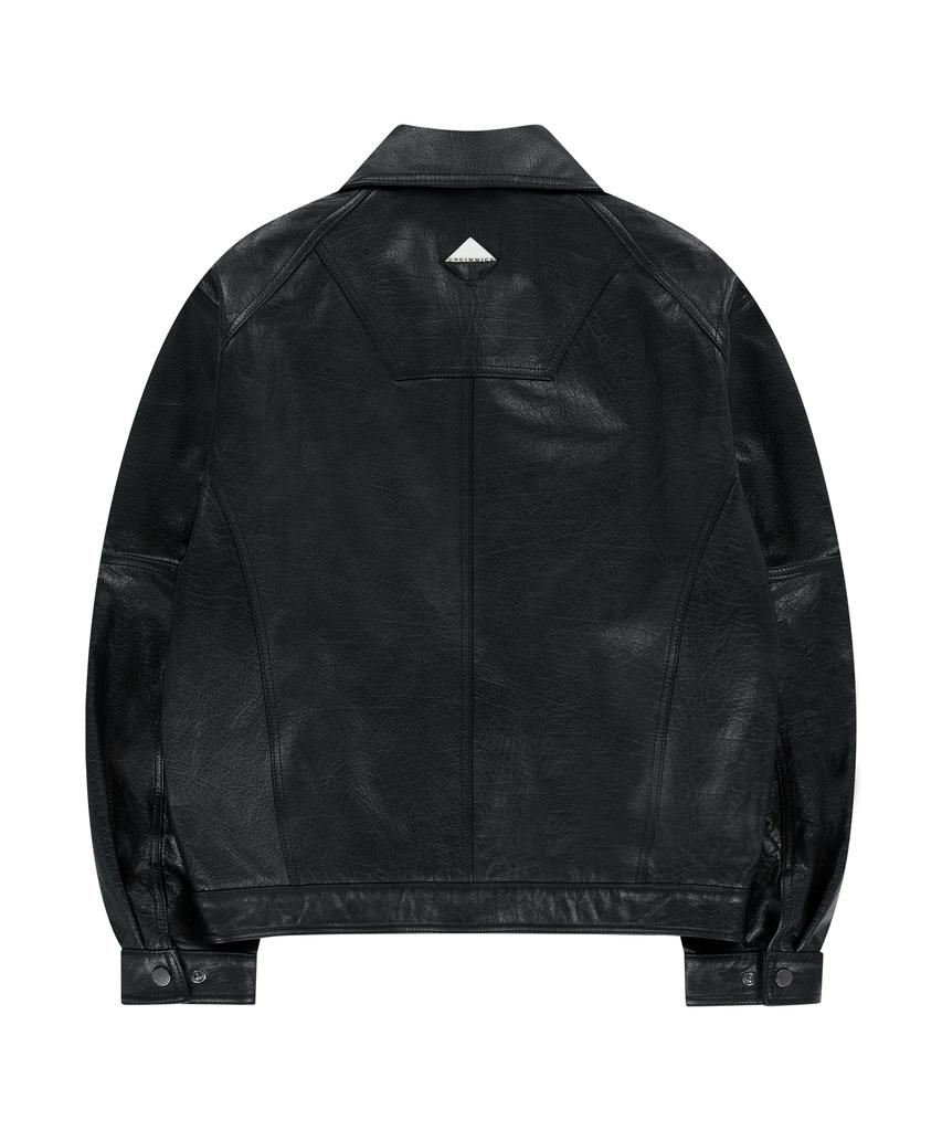Ungimmick Buffalo Leather Blouson Jacket (Black )