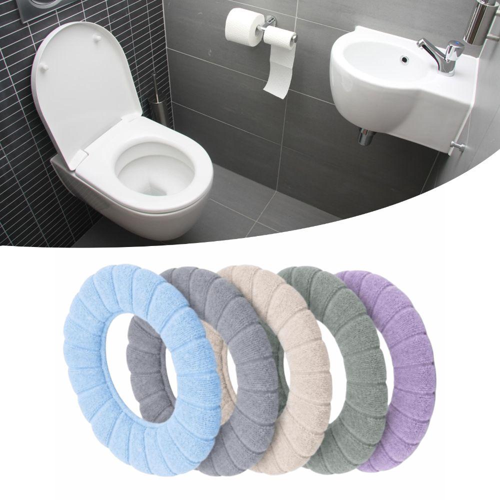 5 Pack Polyester Toilet Seat Cushion 5 Color Combinations Toilet Seat Pad Toilet Cover Bathroom