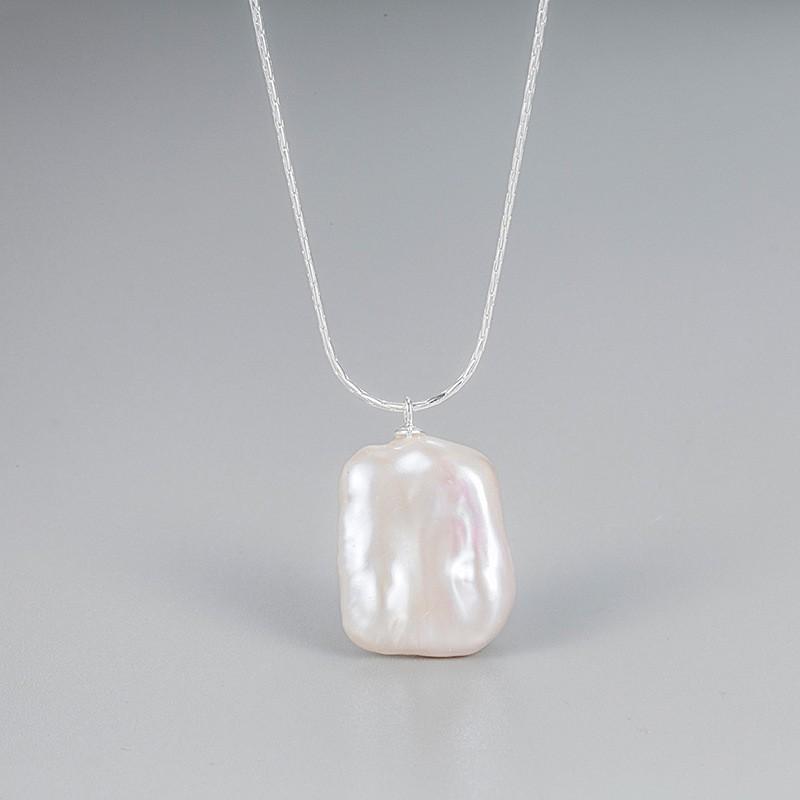 Hengsheng Big Baroque Freshwater Pearl Pendant Necklaces for Women 45cm Length Collarbone Chain Pendant Jewelry Gift