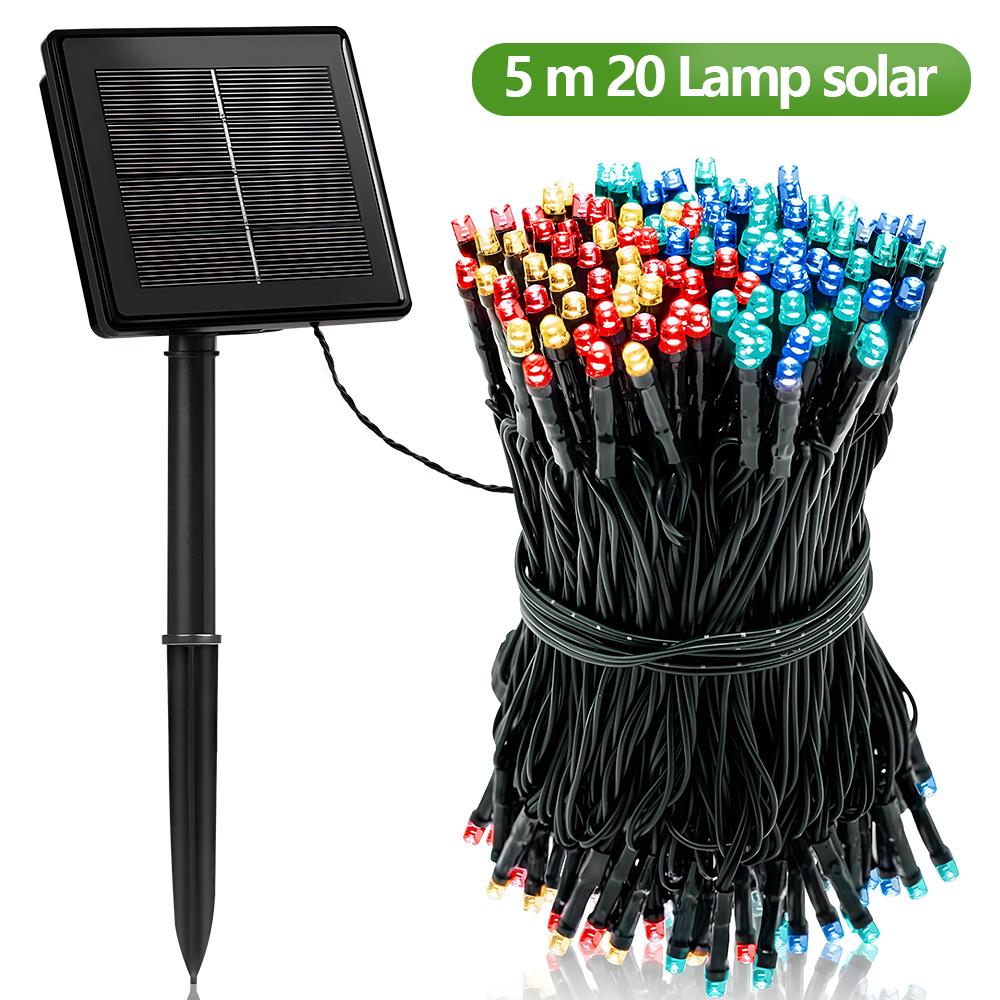 Led Solar String Lights 7m 5m RGB Warm White Solar Fairy String Lights Waterproof Garden Patio Wedding Party Decoration