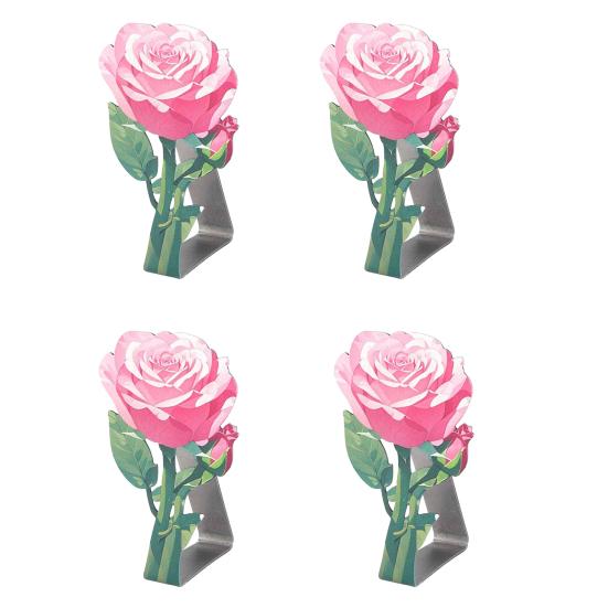 4 шт. Зажим для скатерти из нержавеющей стали Роза Нескользящий для помещений и улицы Свадьба