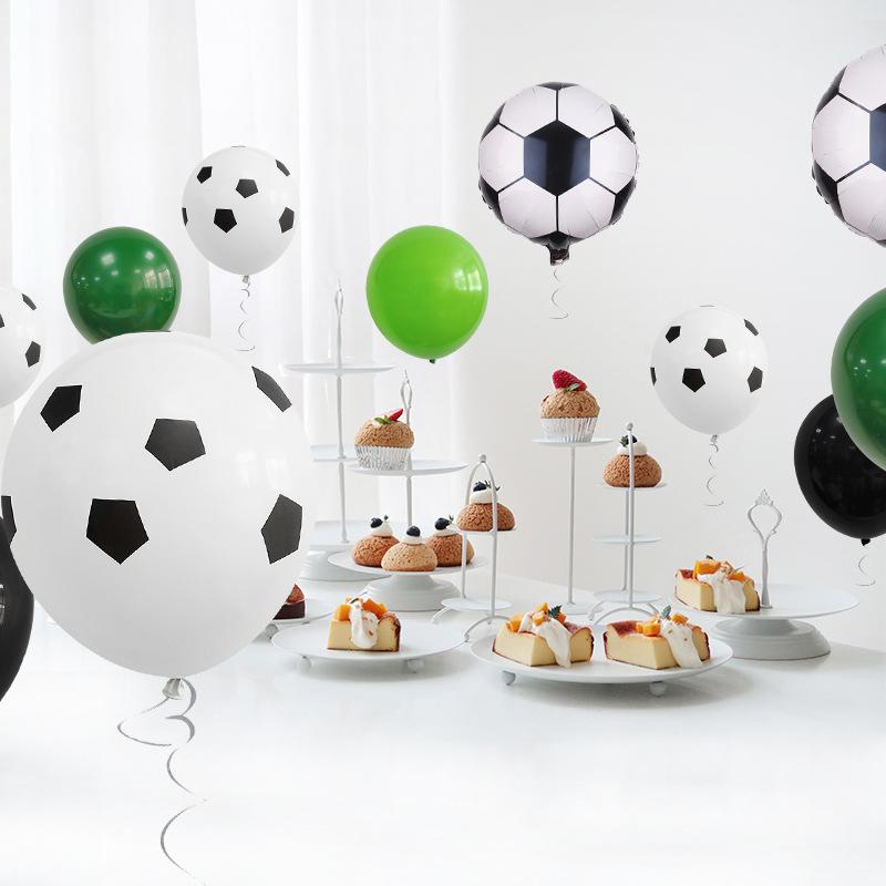 Green Yin Football Series Latex Balloon Digital Aluminum Film Set Baby Birthday Party Decoration Scene Arrangement
