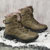 Зимние мужские походные ботинки больших размеров 40–48, теплая плюшевая мужская хлопковая обувь с высоким берцем