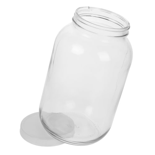 OKUMEYR Wide Mouth Glass Jar with Airtight Lid, Large Storage Container for Brewing, Fermentation, Pickling, and Kitchen Canisters