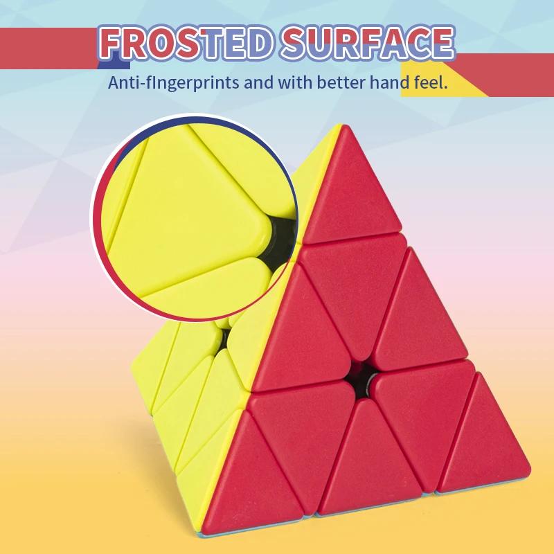 Solid Color Pyramid Magic Cube 3x3 Triangle Magic Cube Professional Speed Magic Cube Educational Toys for Children Gifts