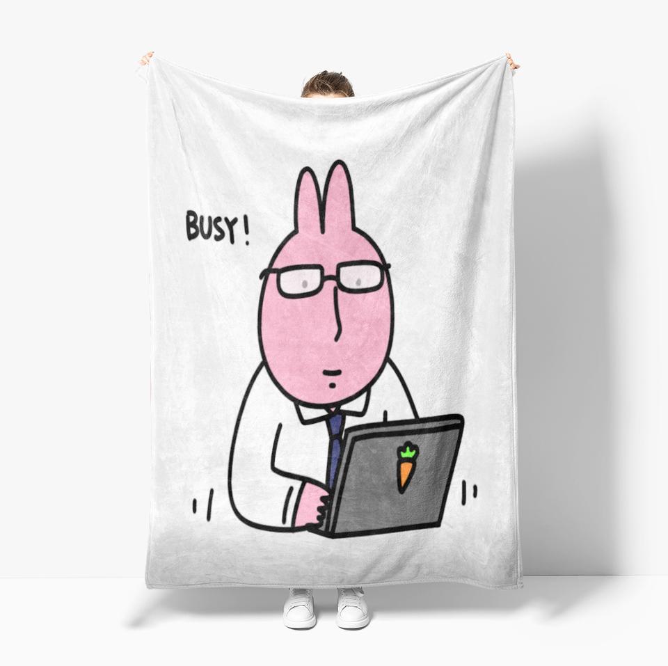 Cute Pink rabbit Series Blanket Cartoon Print Warm Flannel Soft Comfortable Home Travel Bed Blanket Birthday Couple kids Gift