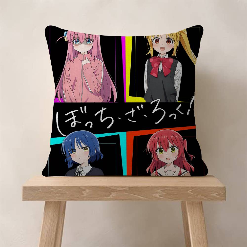 Pop Anime Bocchi The RRock Cushion Cover Pillow Cover Decor Pillowcase Printed Cushion Case For Couch