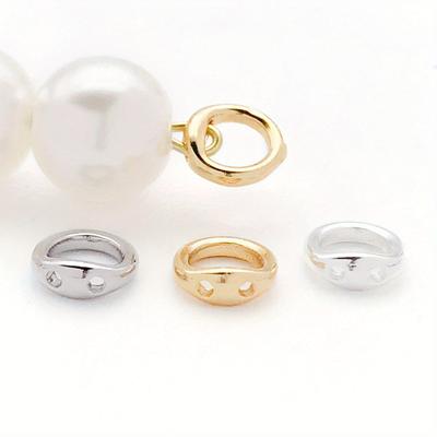 10 шт. Металлические обжимные бусины из латуни с покрытием из 18-каратного настоящего золота, Коннекторы-заглушки для изготовления ювелирных изделий своими руками