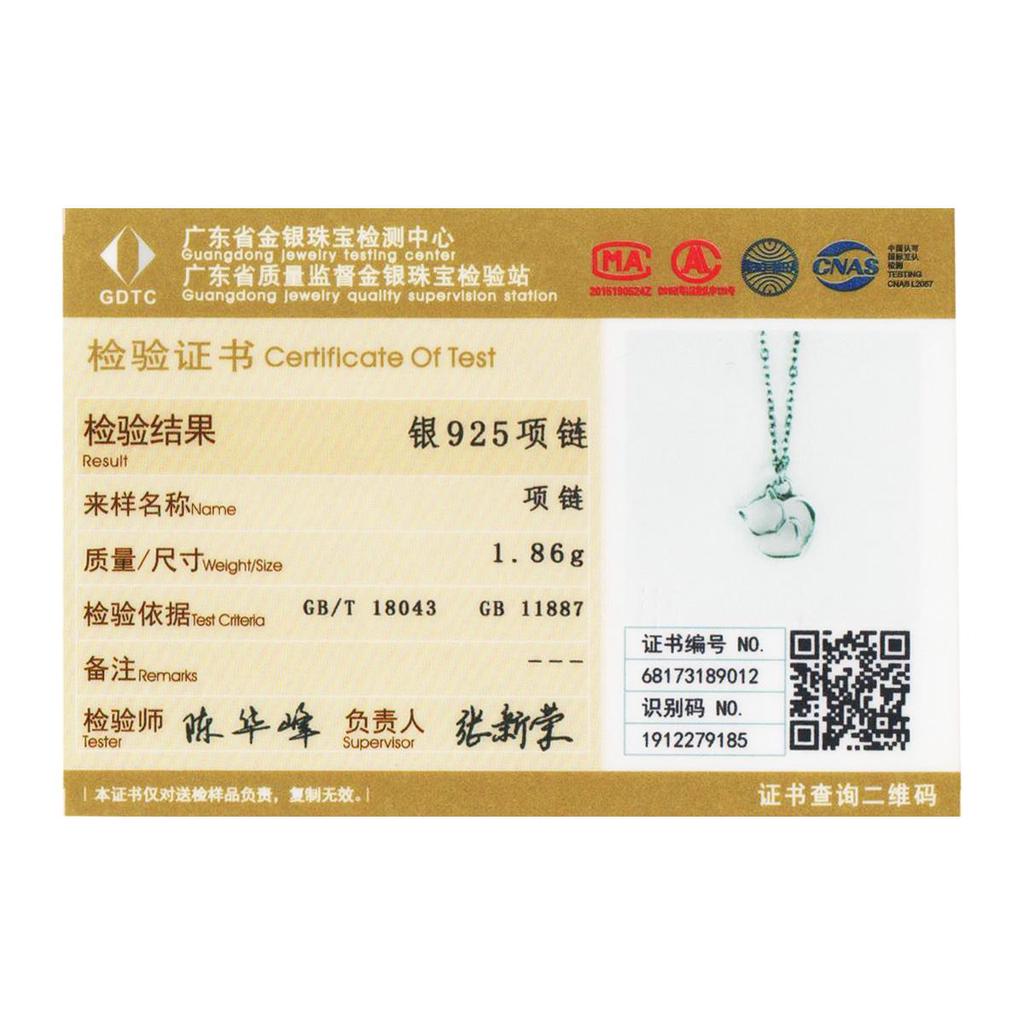 WOSTU Hot Fashion 100% 925 Sterling Silver Lovely Cat Exquisite Women Pendant Necklace