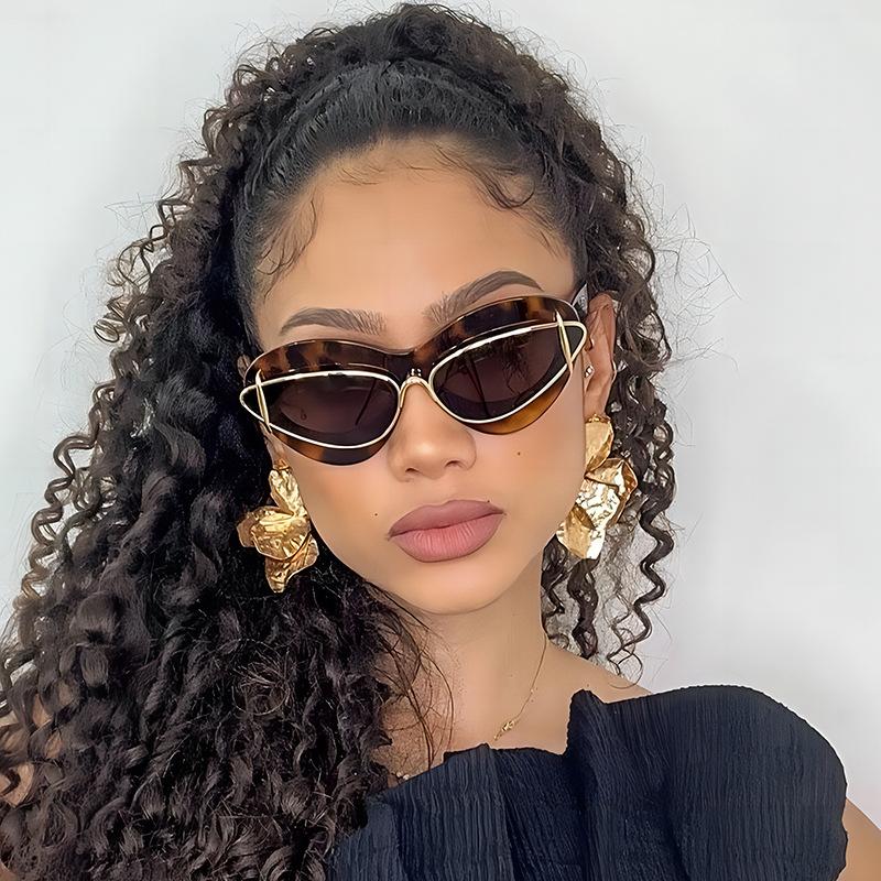 Women's Cat-eye Personalized Sunglasses Brand Cross-border Ladies' High-end Style Sun Protection Sun Glasses Trendy Sunglasses