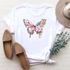 (Asian Size) Cartoon Butterfly Sweet 90s Women Print Tee Top Fashion T Shirt Woman Female T Clothing Short Sleeve Graphic T-shirts