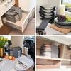 Felt Plate Dish Cup Storage Bag Holder Thicken Camping Tableware Containers Motorhome Kitchen Cupboard Layered Organization