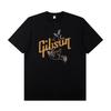 2025 Gibson Электрогитара Периферийный Узор Футболка с коротким рукавом Хлопок Рок-группа Гитарист Выступление Лето Мужчины Женщины