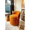 X Large Orange Tedy Fabric Cylinder Decorative Foldable Armchair Pouffe Center Table with Storage Box