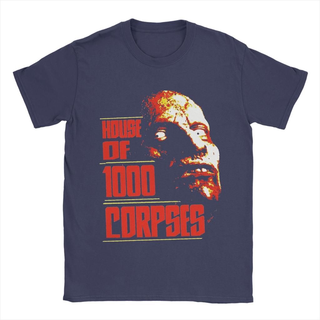 2025 Summer House of 1000 Corpses 100 Pure Cotton Printed Tshirt for Couple Beach Funny Crewneck Fashion Tee Shirt Big Size