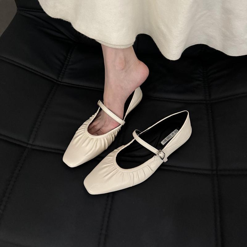 Роскошные дизайнерские женские туфли Мэри Джейн на плоской подошве, модные туфли-балетки с неглубоким вырезом и пряжкой, удобные женские туфли с мягкой подошвой и плоским каблуком