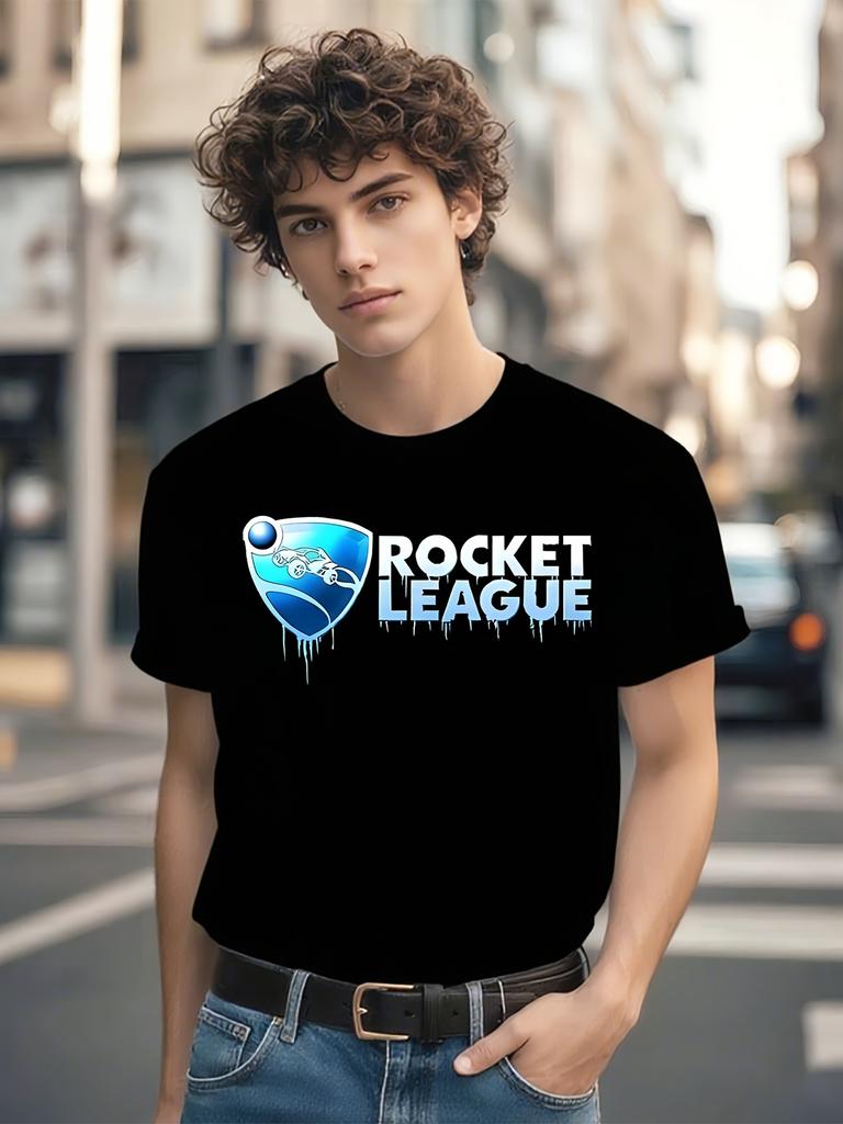 Игровая футболка Rocket League - Черная футболка с круглым вырезом с Of...