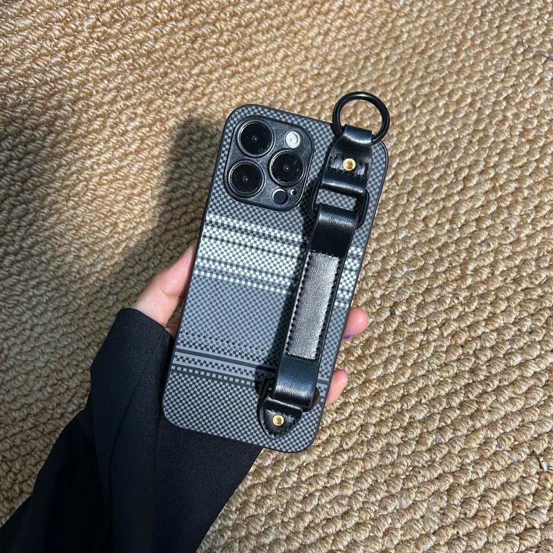 Applicable To Samsung S25Ultra Mobile Phone Case A51 Wristband A71 Kevlar A22FE Carbon Fiber A55 Bracket A34