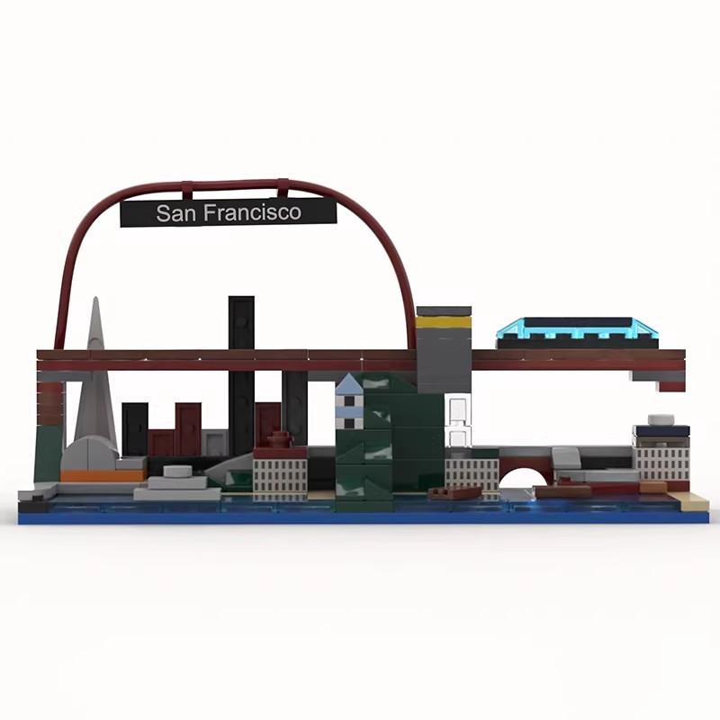MOC-50164 Панорама Сан-Франциско Трехмерная модель здания Уличный вид Украшение Мужское