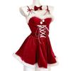 Bunny Ears Christmas Maid Lingerie Short Dress Christmas Uniform Rabbit Maid Set  Couple Date