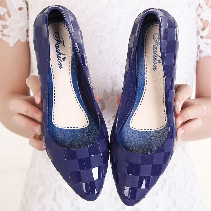 Модная непромокаемая обувь, непромокаемая обувь, женские летние прозрачные туфли, прозрачные туфли, нескользящие нескользящие непромокаемые туфли с неглубоким носком