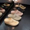 Женские тапочки и женские сандалии Уличные шлепанцы Слайды Коричневая обувь Высота 39 Шикарные Элегантные Оптовые Стильные Тренд 2025
