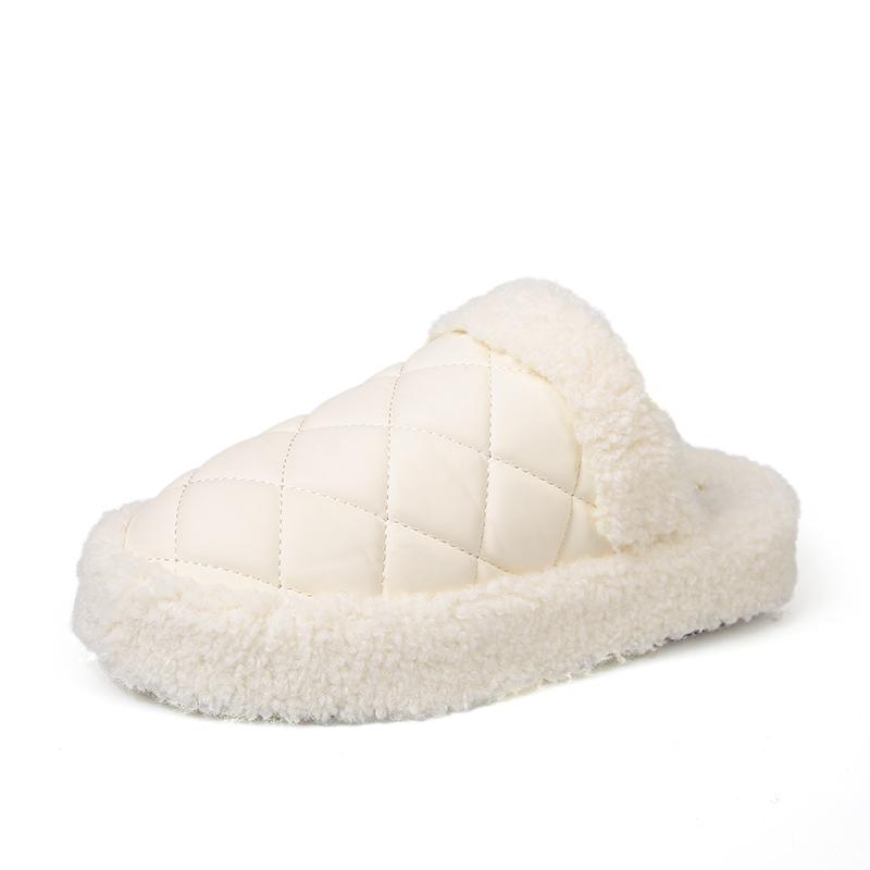 Модные тапочки. Толстая подошва. Плюшевые тапочки. Плюшевая плоская подошва. Резиновая искусственная ткань. Плоские туфли для женщин. Модные и удобные.