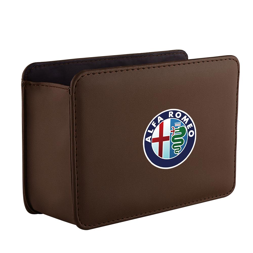 CYYPT1 1PCS Car Emblem Storage Box Car Door Seat Back Organizer Accessories For Alfa Romeo Giulia 147 Mito Stelvio Sportiva Giulietta