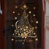 Golden Star Christmas Tree Glass Decal Sticker