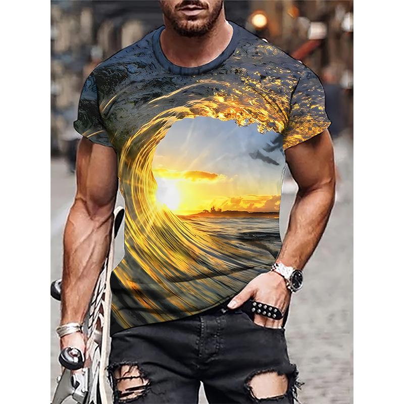 Sailing Ship Pattern T-Shirt For Men Sailboat 3D Printed Tees Summer Casual Harajuku Short Sleeve O-Neck Tops Oversized T Shirts
