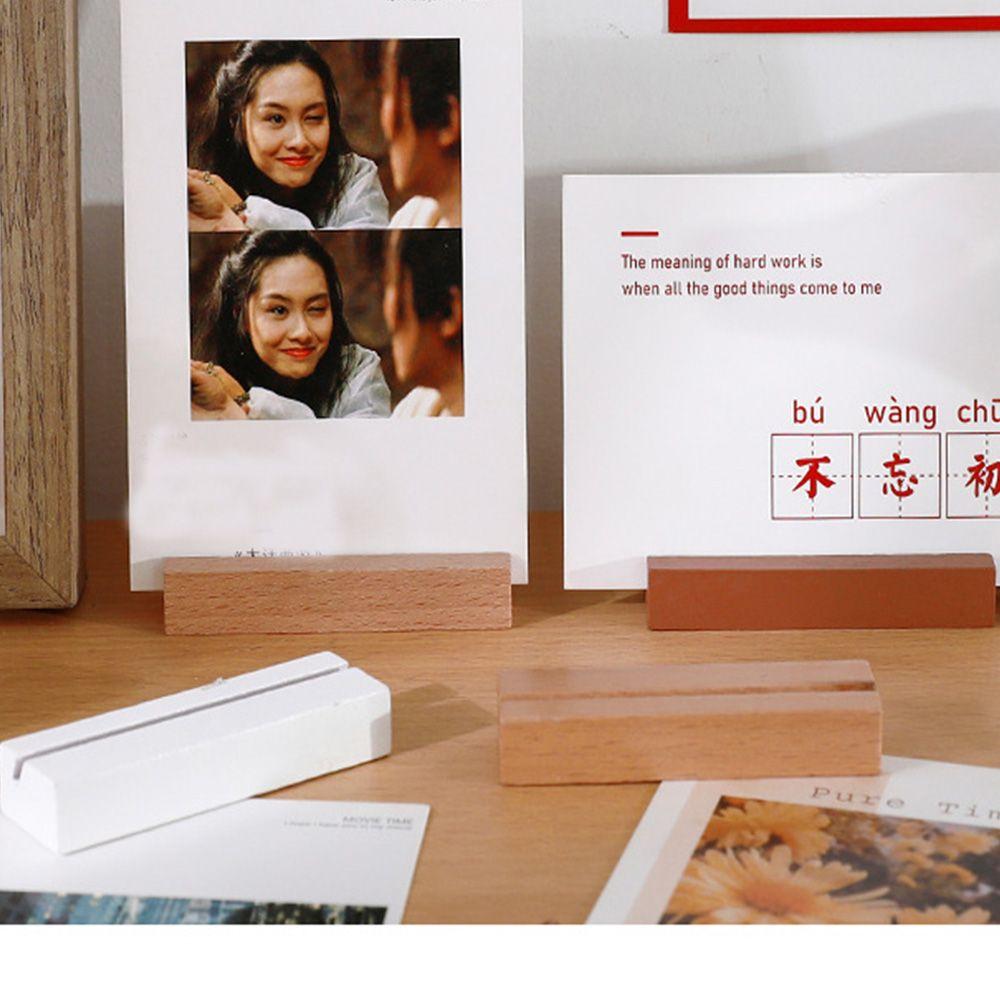 Picture Frame Base Desktop Decoration Photos Stand Cards Display Stand Paper Clamp Wooden Clips