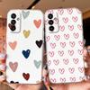Чехол для телефона с рисунком сердца для Samsung Galaxy M13 M14 M15 M23 M33 M35 M55 M54 M53 M34 Прозрачный TPU чехол для девушек, не желтеющий