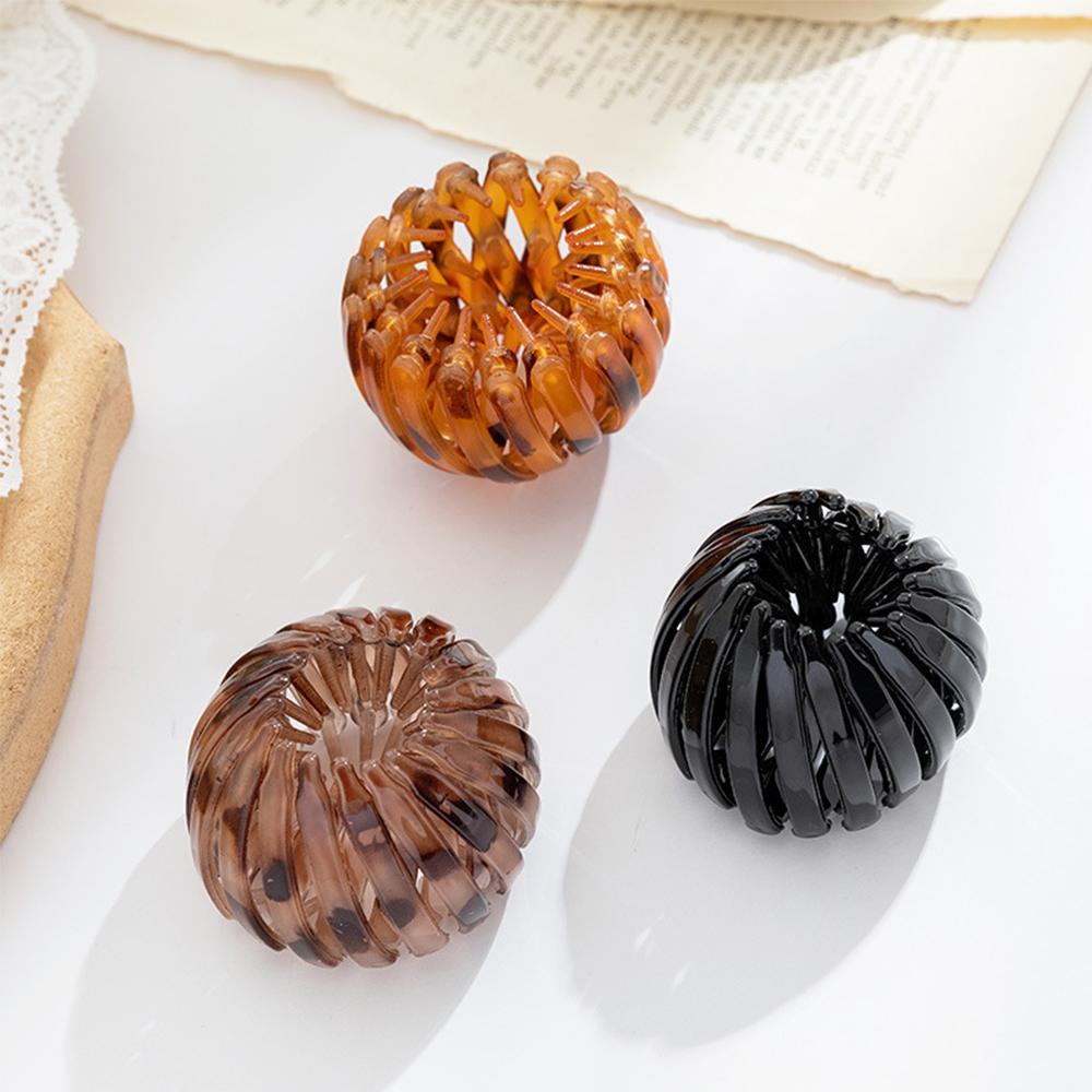 Vintage Stretch Simple Temperament Hair Claw Ponytail Buckle Bird's Nest Bun Maker Hair Ring