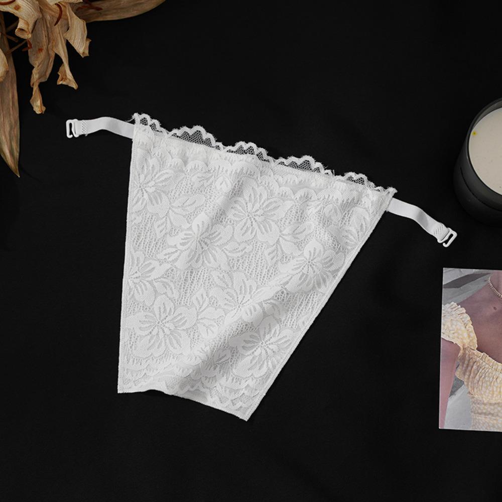 Floral Lace Flower Anti-Glare Tube Top Transparent Clip-On Mock Camisole Lady