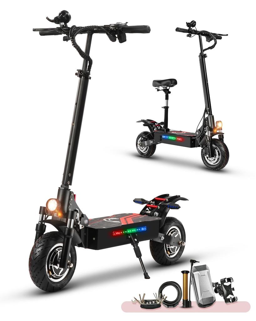 Boyueda Q7 Pro All-Terrain Adult Electric Scooter 1600W Dual Motor 52V19AH Battery 10 "Tire City Commuter Escooter