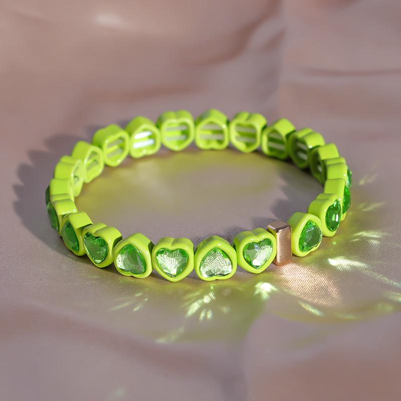 Модные геометрические браслеты Love: Эластичные цветные браслеты из бисера для женщин